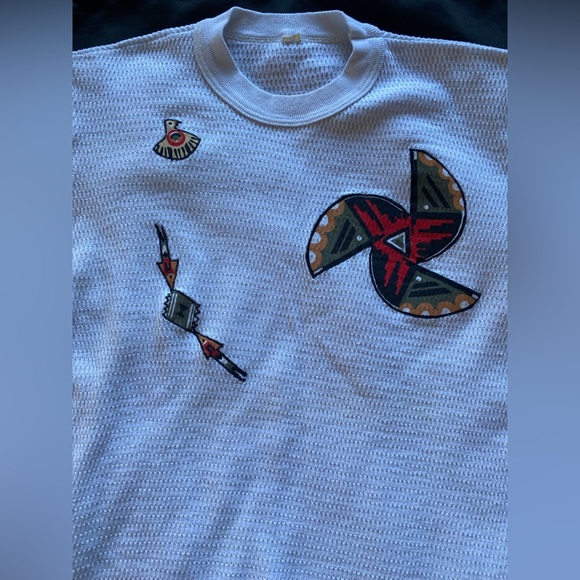 Vintage 80’s Handmade Southwestern Aztec Native Thermal top. - Picture 11 of 14